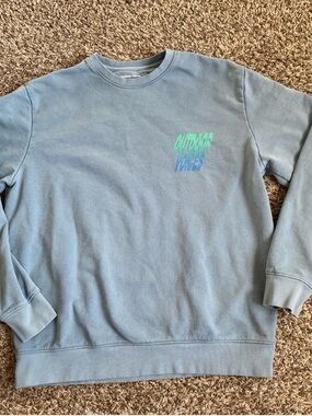 Outdoor Voices Sweatshirt Women’s Med Blue 100% Cotton Heavy Winter Casual USA